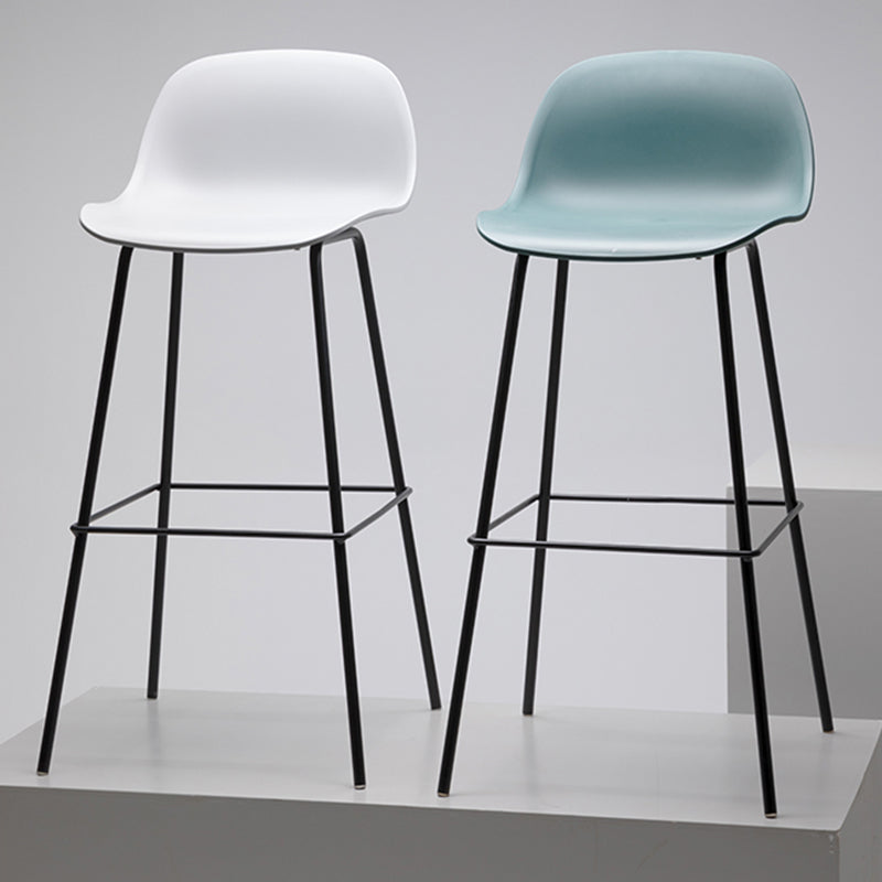Scandinavian Reception Low Back Stool Matte Finish Plastic Barstool