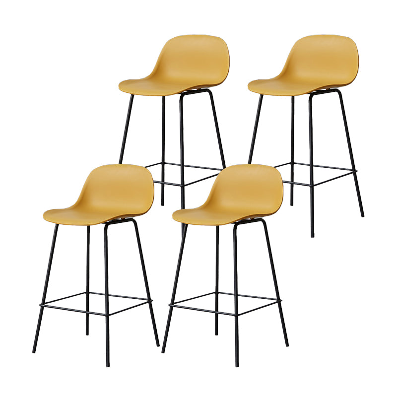 Scandinavian Reception Low Back Stool Matte Finish Plastic Barstool