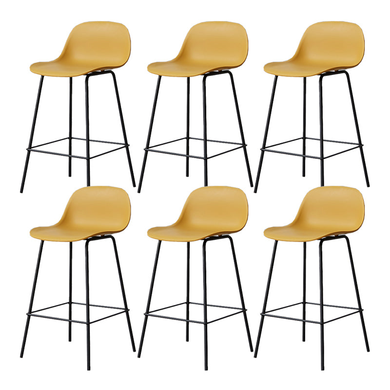 Scandinavian Reception Low Back Stool Matte Finish Plastic Barstool