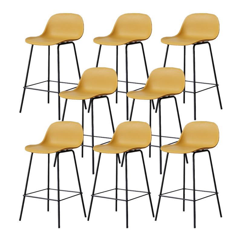 Scandinavian Reception Low Back Stool Matte Finish Plastic Barstool