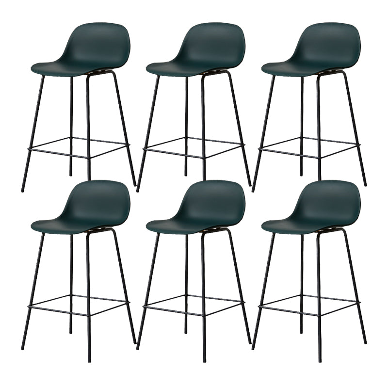 Scandinavian Reception Low Back Stool Matte Finish Plastic Barstool