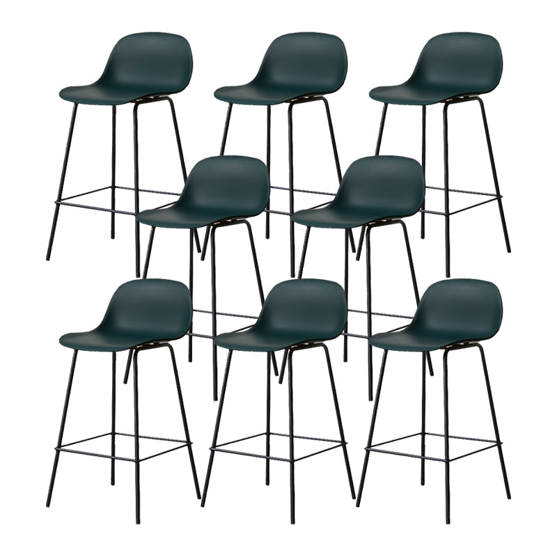 Scandinavian Reception Low Back Stool Matte Finish Plastic Barstool