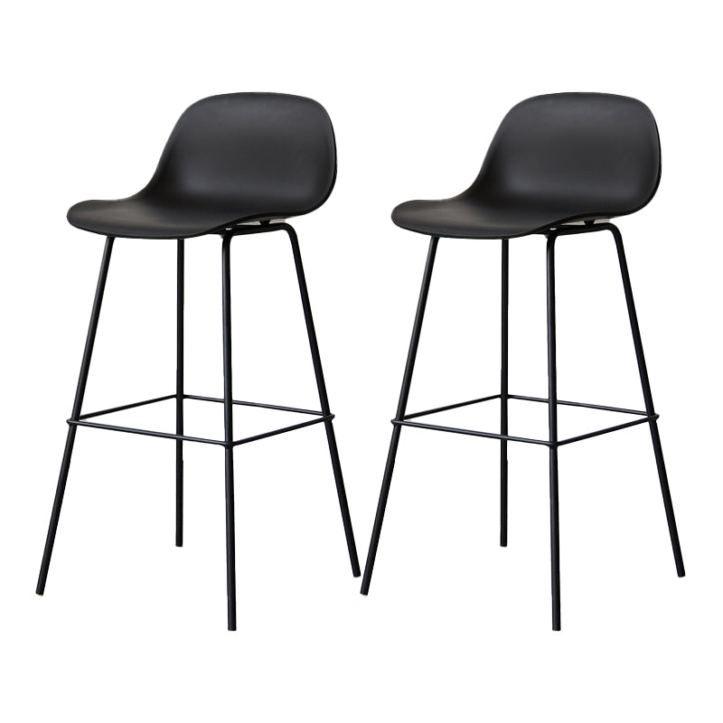 Scandinavian Reception Low Back Stool Matte Finish Plastic Barstool