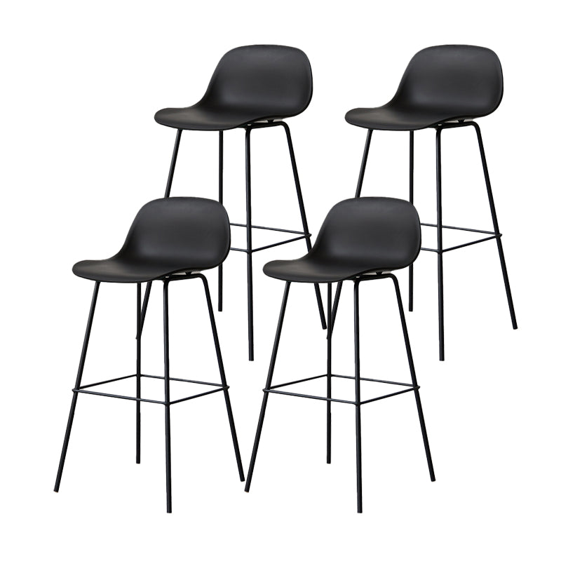 Scandinavian Reception Low Back Stool Matte Finish Plastic Barstool