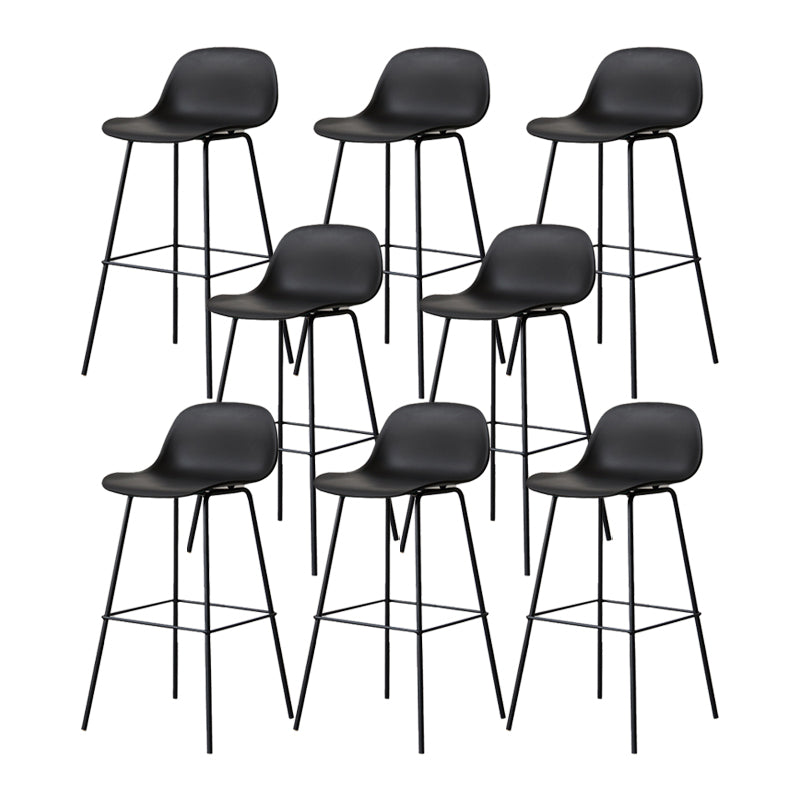 Scandinavian Reception Low Back Stool Matte Finish Plastic Barstool