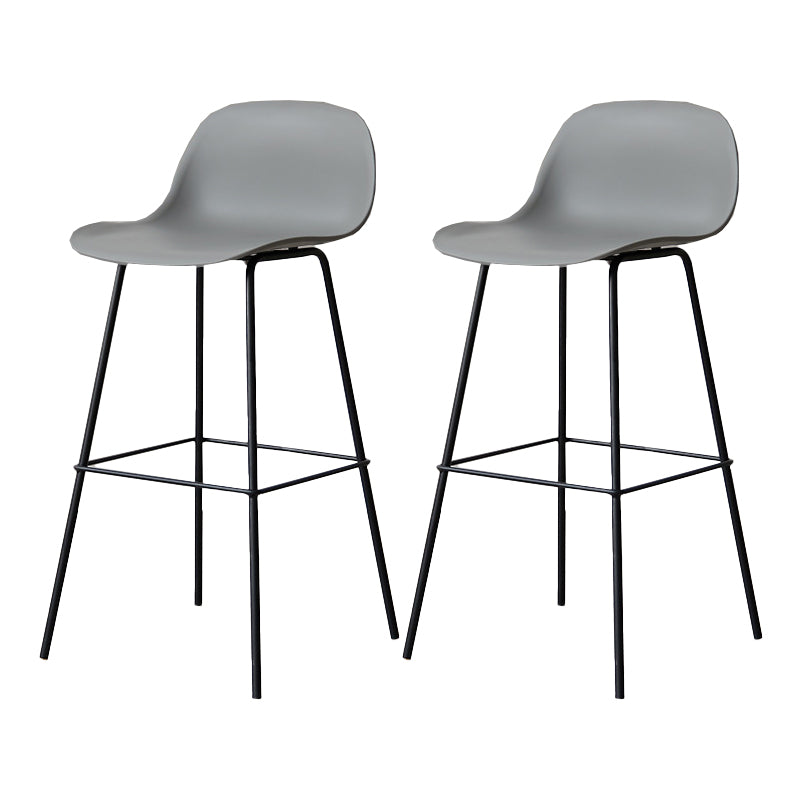 Scandinavian Reception Low Back Stool Matte Finish Plastic Barstool