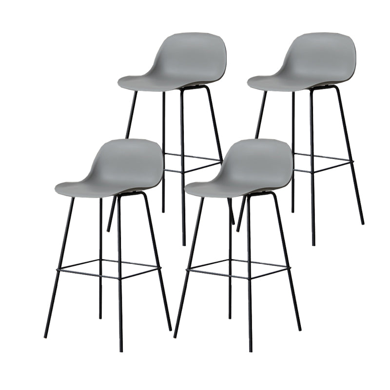Scandinavian Reception Low Back Stool Matte Finish Plastic Barstool