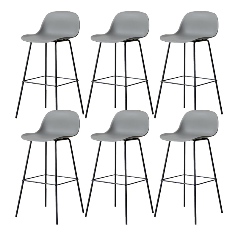Scandinavian Reception Low Back Stool Matte Finish Plastic Barstool