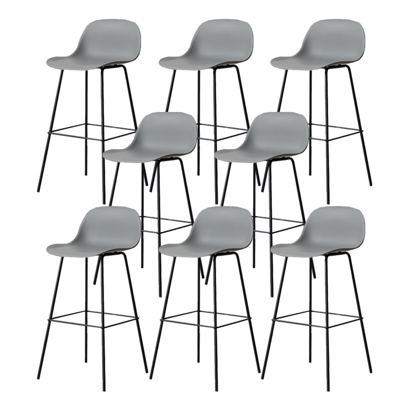 Scandinavian Reception Low Back Stool Matte Finish Plastic Barstool