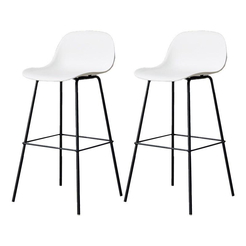 Scandinavian Reception Low Back Stool Matte Finish Plastic Barstool