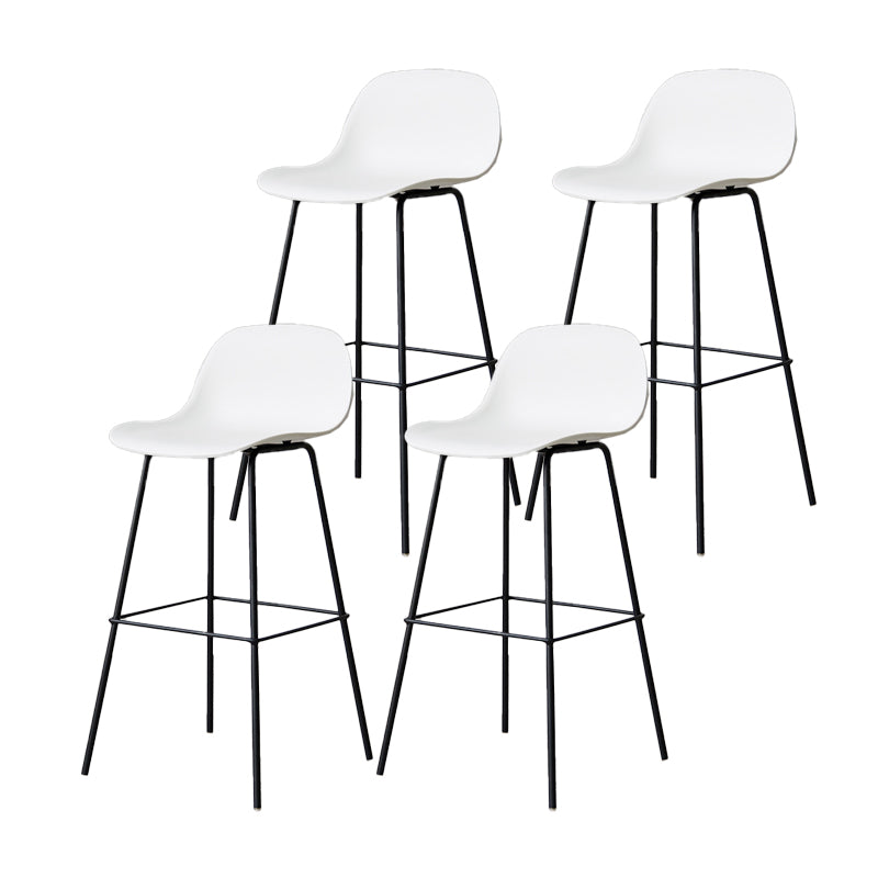 Scandinavian Reception Low Back Stool Matte Finish Plastic Barstool