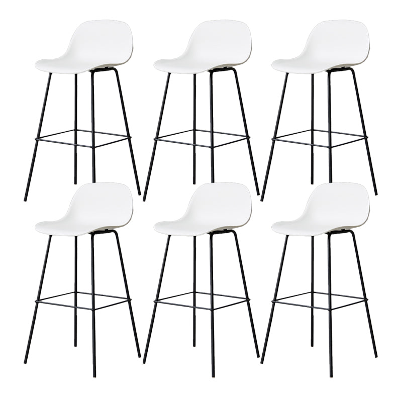 Scandinavian Reception Low Back Stool Matte Finish Plastic Barstool