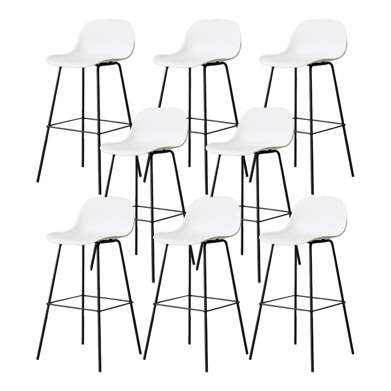 Scandinavian Reception Low Back Stool Matte Finish Plastic Barstool
