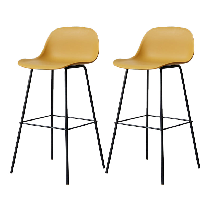 Scandinavian Reception Low Back Stool Matte Finish Plastic Barstool
