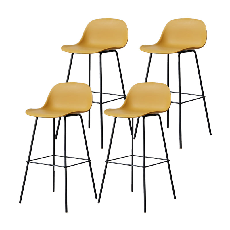 Scandinavian Reception Low Back Stool Matte Finish Plastic Barstool