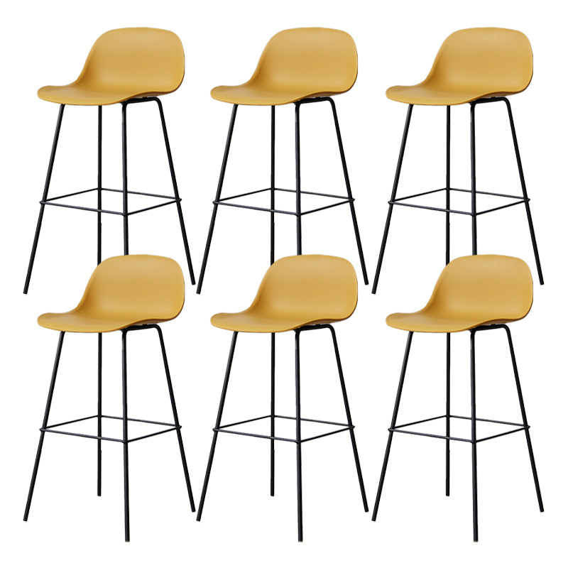 Scandinavian Reception Low Back Stool Matte Finish Plastic Barstool