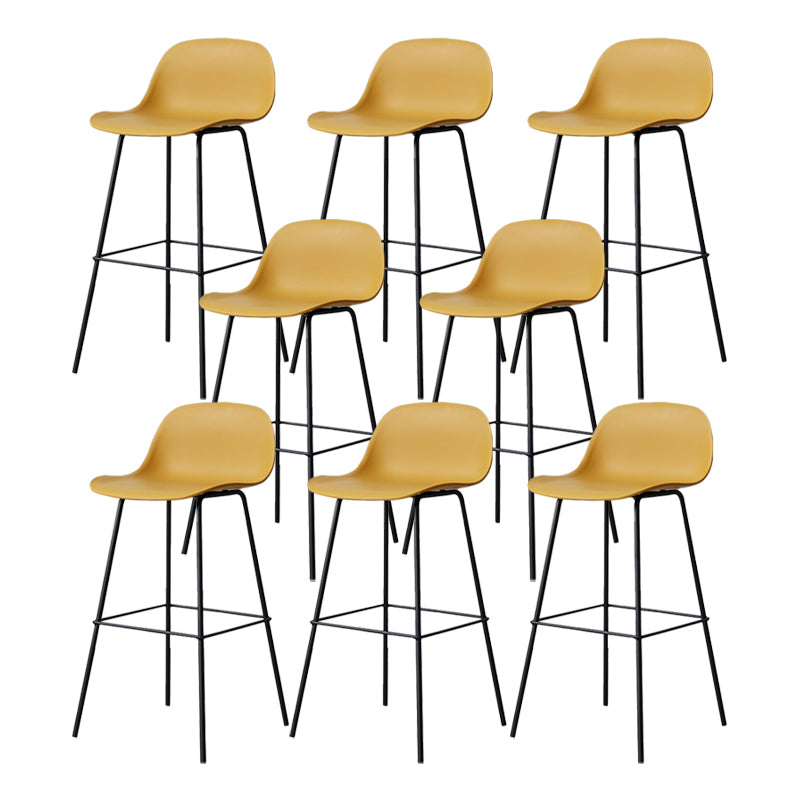 Scandinavian Reception Low Back Stool Matte Finish Plastic Barstool