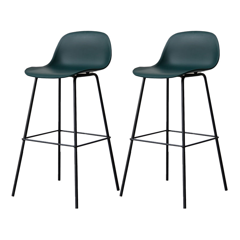 Scandinavian Reception Low Back Stool Matte Finish Plastic Barstool