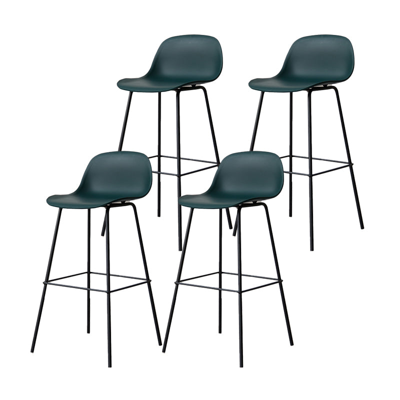 Scandinavian Reception Low Back Stool Matte Finish Plastic Barstool