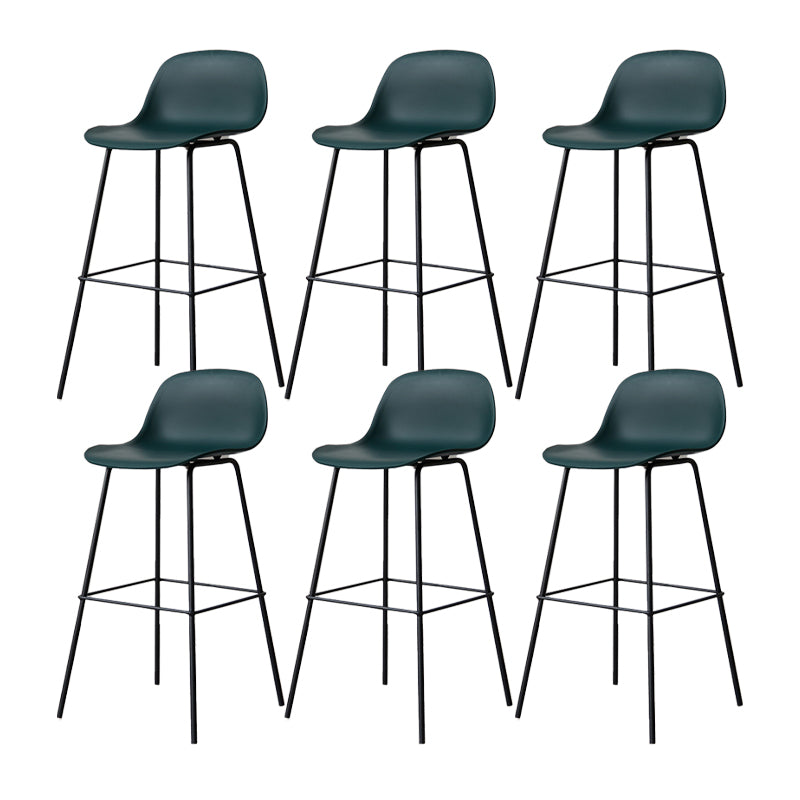 Scandinavian Reception Low Back Stool Matte Finish Plastic Barstool