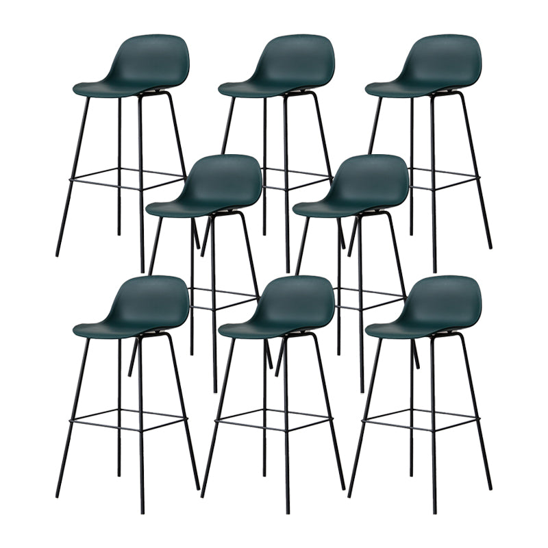 Scandinavian Reception Low Back Stool Matte Finish Plastic Barstool