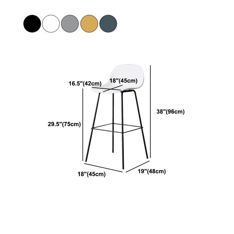 Scandinavian Reception Low Back Stool Matte Finish Plastic Barstool