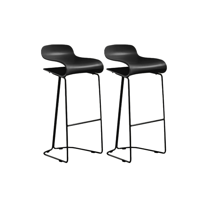 Contemporary Bar Stool Plastic Counter Bar Stool with Metal Legs