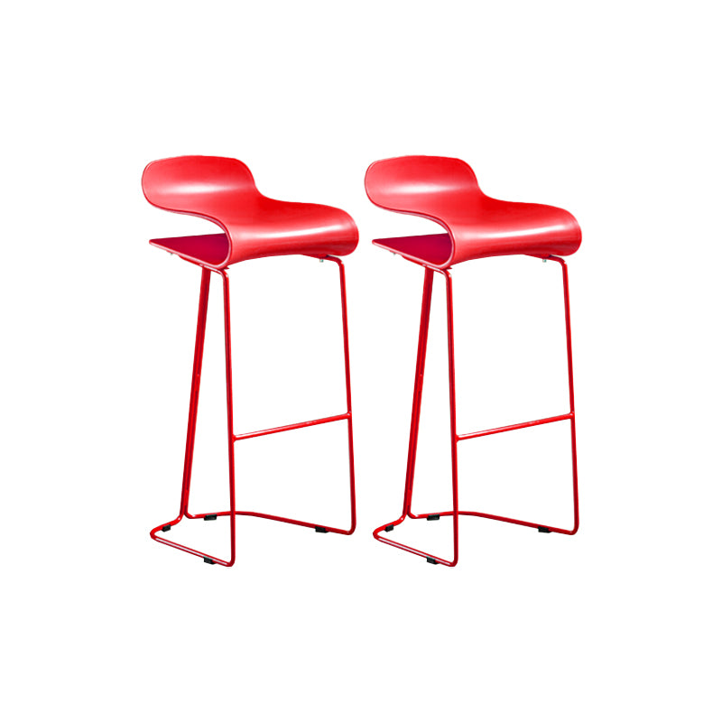 Contemporary Bar Stool Plastic Counter Bar Stool with Metal Legs