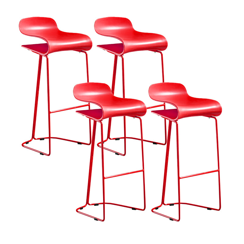 Contemporary Bar Stool Plastic Counter Bar Stool with Metal Legs