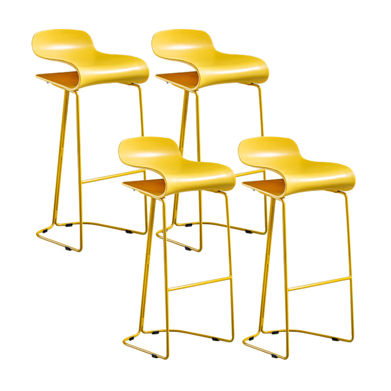 Contemporary Bar Stool Plastic Counter Bar Stool with Metal Legs