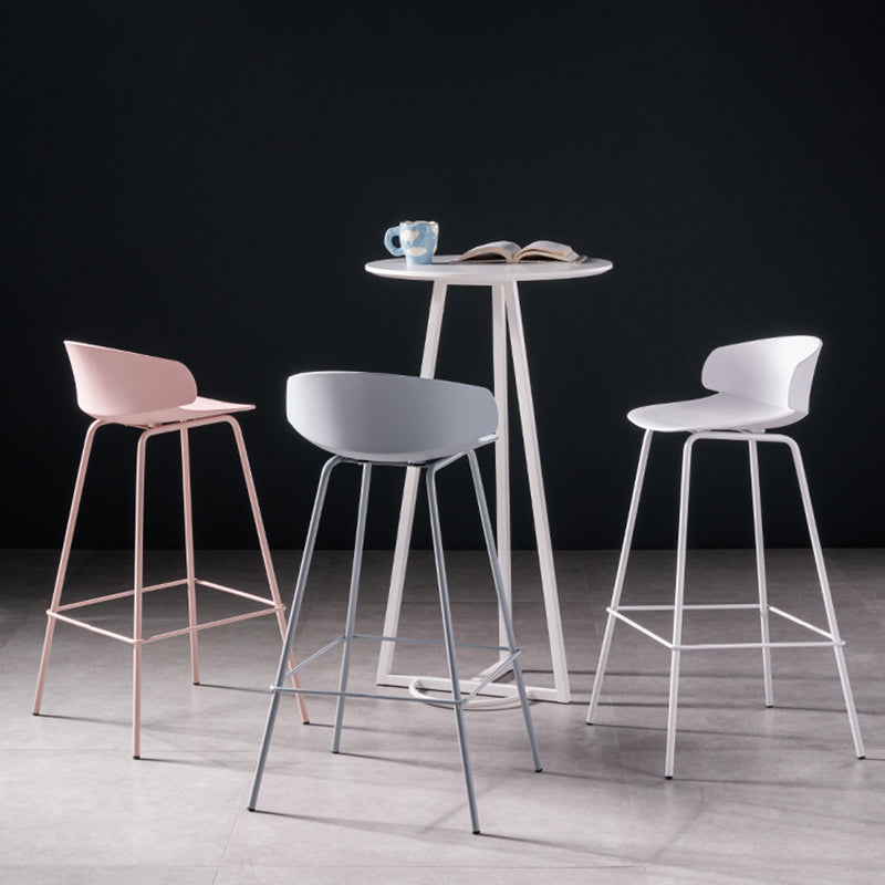 Contemporary Style Bar Stool Plastic Counter Bar Stool with Metal Legs