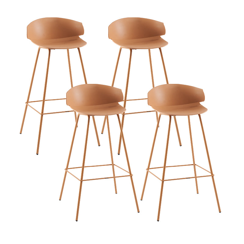 Contemporary Style Bar Stool Plastic Counter Bar Stool with Metal Legs