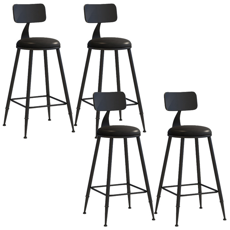 Industrial Dessert Shop Low Back Stool Matte Finish Upholstered Bar Stools