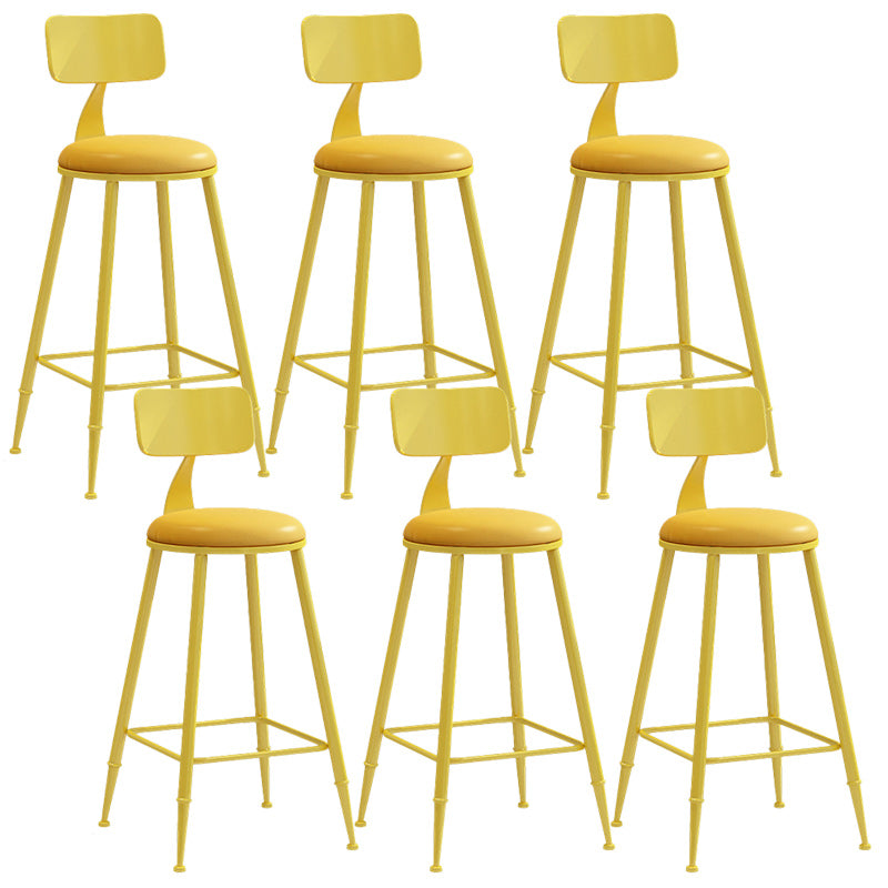 Industrial Dessert Shop Low Back Stool Matte Finish Upholstered Bar Stools