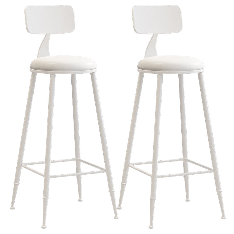 Industrial Dessert Shop Low Back Stool Matte Finish Upholstered Bar Stools