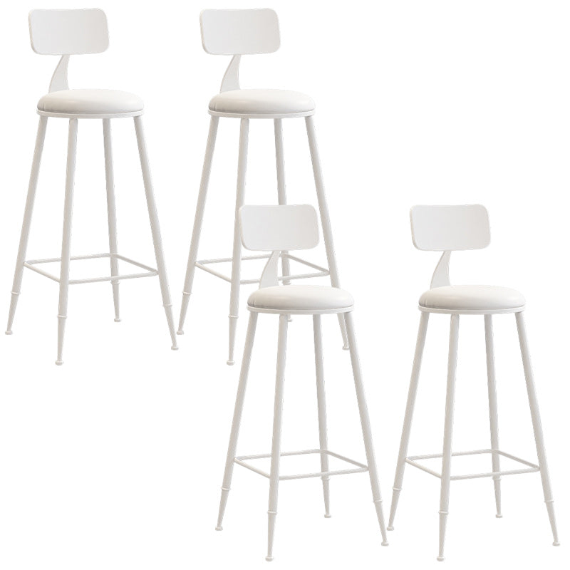 Industrial Dessert Shop Low Back Stool Matte Finish Upholstered Bar Stools