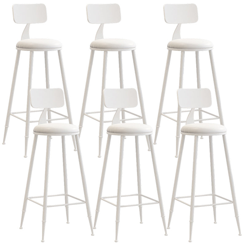 Industrial Dessert Shop Low Back Stool Matte Finish Upholstered Bar Stools