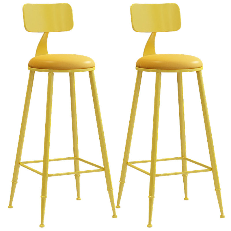 Industrial Dessert Shop Low Back Stool Matte Finish Upholstered Bar Stools