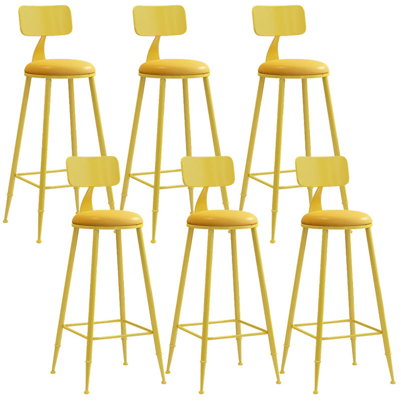 Industrial Dessert Shop Low Back Stool Matte Finish Upholstered Bar Stools