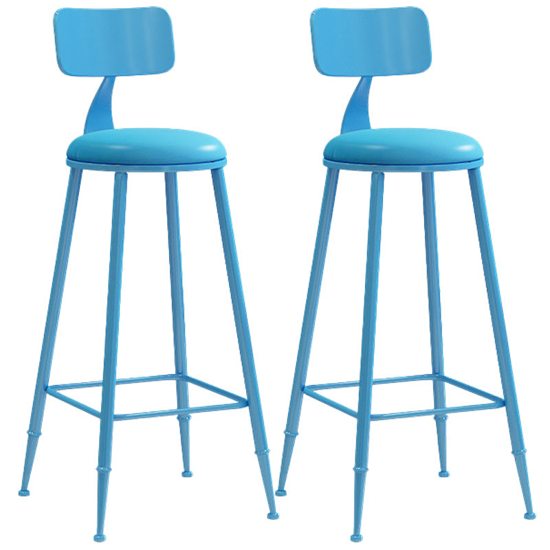 Industrial Dessert Shop Low Back Stool Matte Finish Upholstered Bar Stools