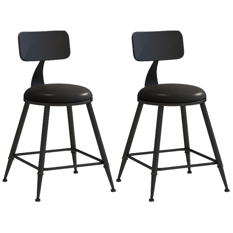 Industrial Dessert Shop Low Back Stool Matte Finish Upholstered Bar Stools