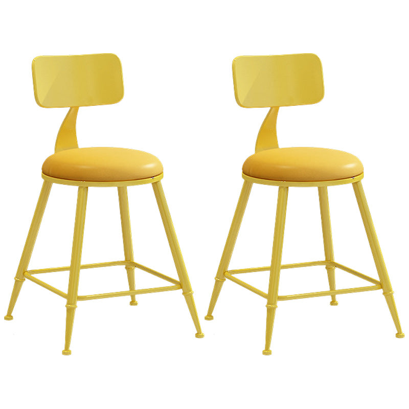 Industrial Dessert Shop Low Back Stool Matte Finish Upholstered Bar Stools