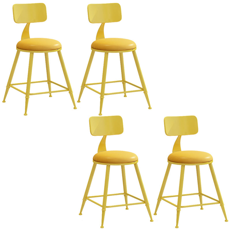 Industrial Dessert Shop Low Back Stool Matte Finish Upholstered Bar Stools