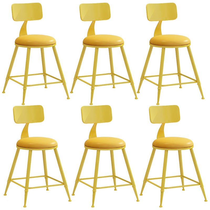 Industrial Dessert Shop Low Back Stool Matte Finish Upholstered Bar Stools