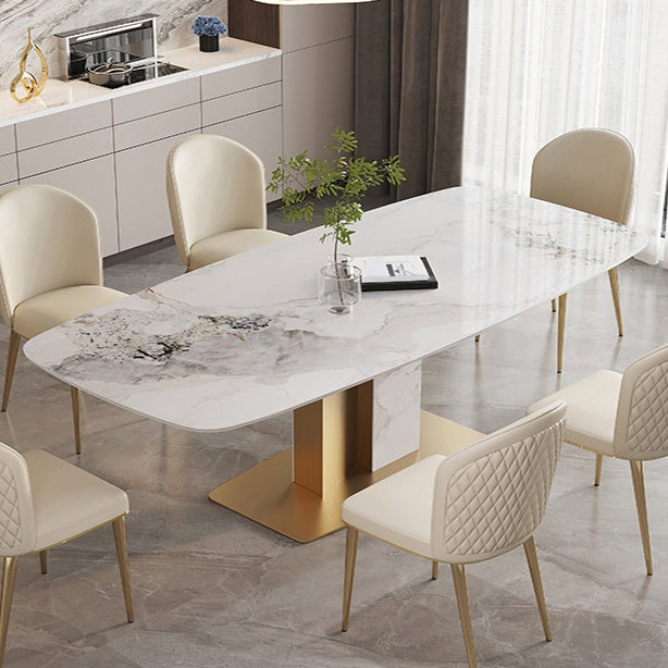 Luxury Sintered Stone Top Dining Set Rectangle 1/2/5/7 Pieces Kitchen Table with Chairs