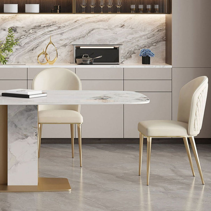 Luxury Sintered Stone Top Dining Set Rectangle 1/2/5/7 Pieces Kitchen Table with Chairs