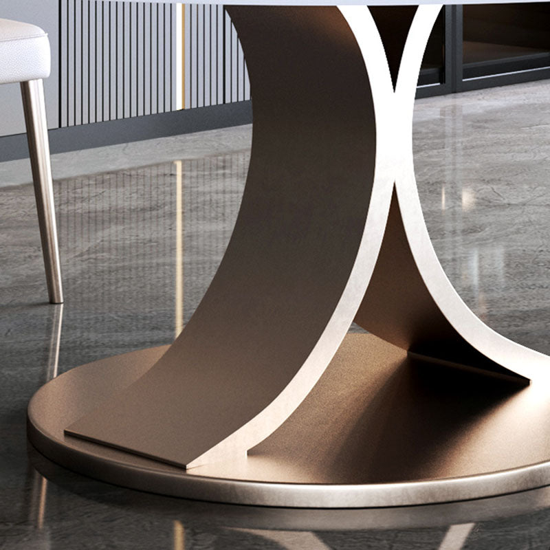 Glam Sintered Stone Dining Table Round Dinner Room Table for Dining Room