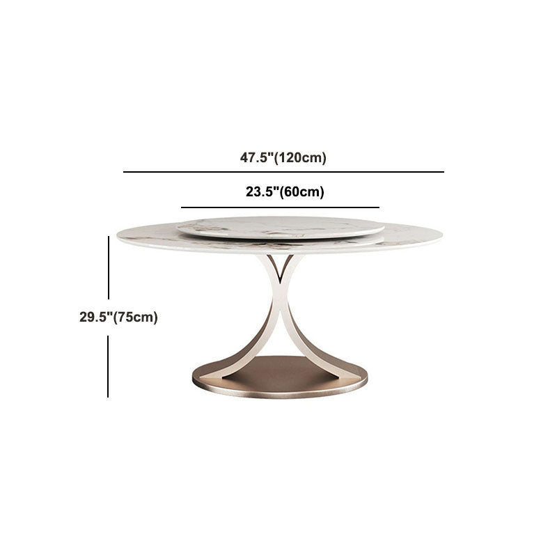 Glam Sintered Stone Dining Table Round Dinner Room Table for Dining Room