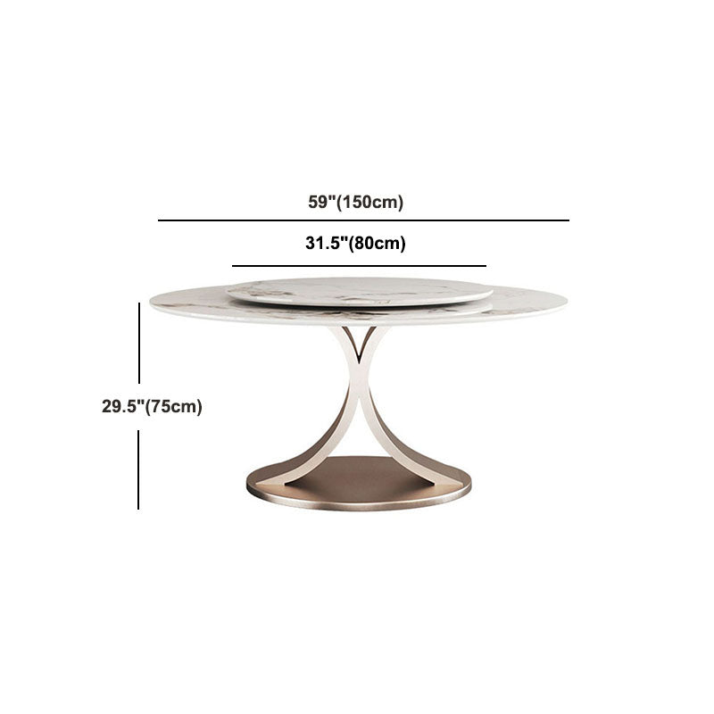 Glam Sintered Stone Dining Table Round Dinner Room Table for Dining Room