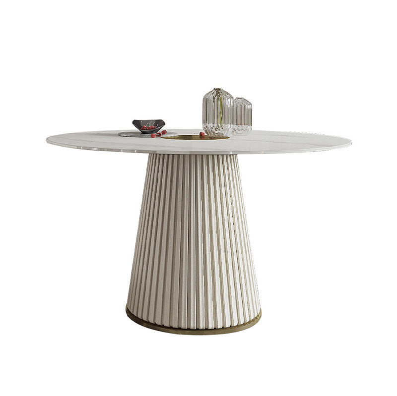 Glam Home Convertible Dining Table Sintered Stone Round Pedestal Table
